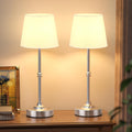 Kakanuo Rechargeable Cordless Table Lamp Silver - 2 Pack 4000mAh Battery Operated Lamp, 3000K Warm Light, Touch Control Stepless Dimming…