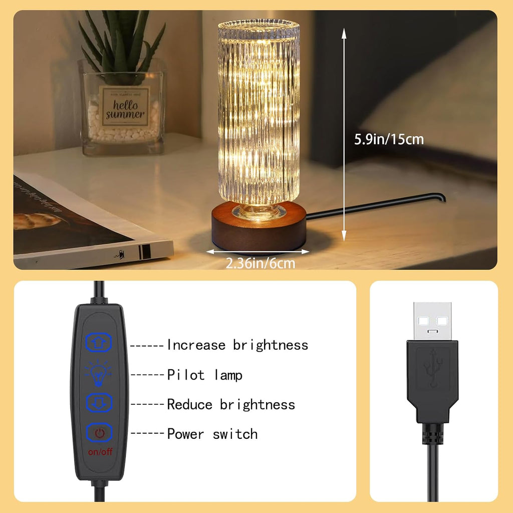 Small Nightlight for Bedroom - Bedside Table Lamps for Nightstand, LED Dimmable Night Light, Sleep Lights, Mini Nightlights for Kids Room…