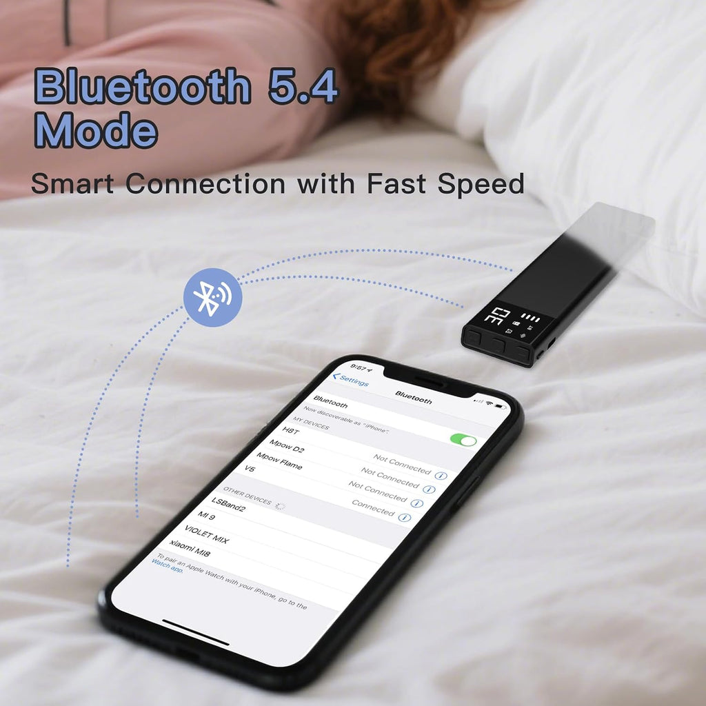 Under-Pillow Bone Conduction Sleep Speaker for Sleeping - Bluetooth White Noise Sound Machine with Display, 36 Sleep Sounds, Timer & TF…