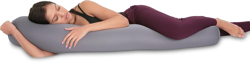 Deluxe Comfort Microbead Body Pillow (47" x 7") – Mooshi Squishy Soft – Prenatal Pregnancy Pillow – Full-Body Side Sleeper – Body Pillow…