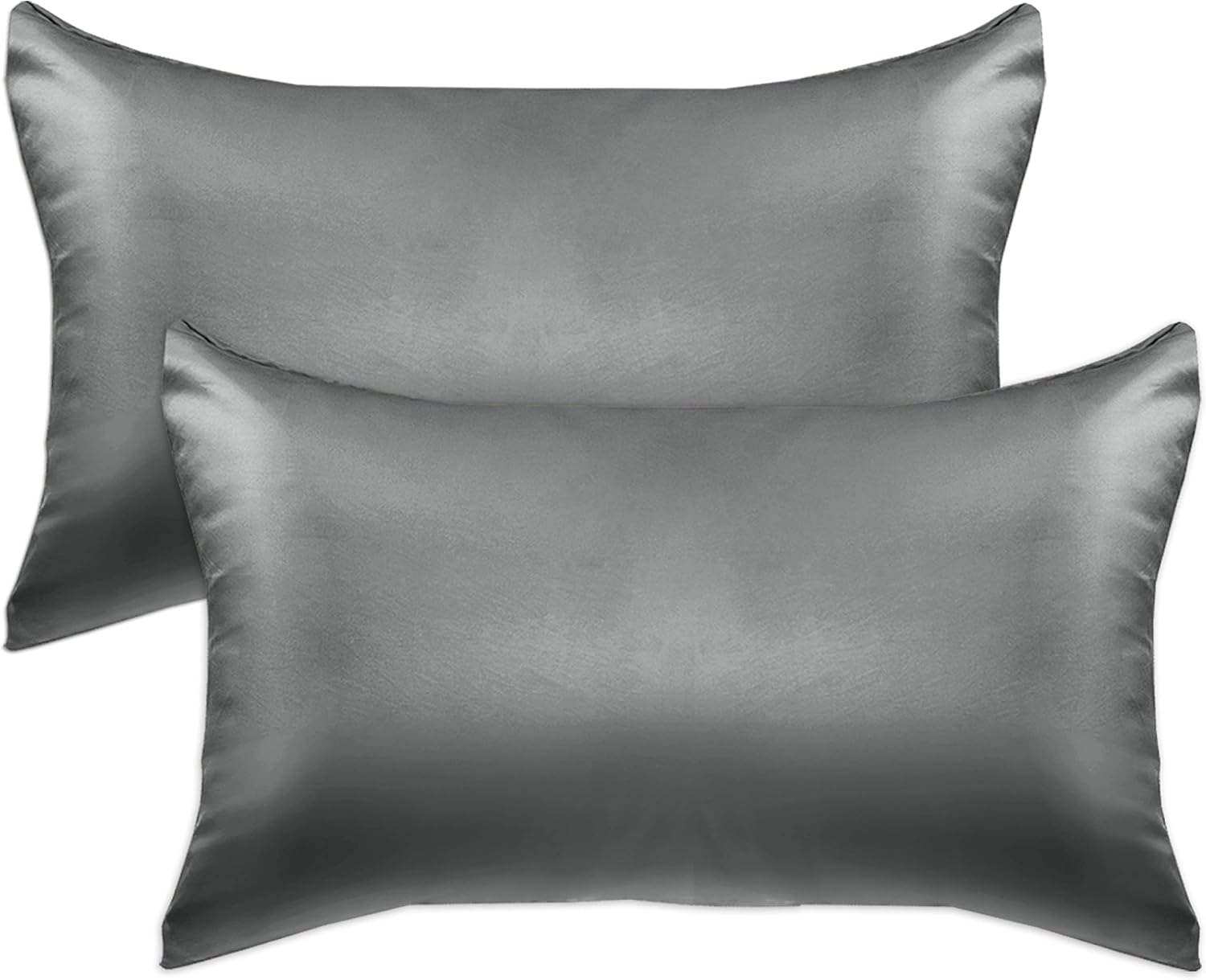 Elegantcomfort Elegant Comfort 2-Pack Cooling Viscose Satin Pillowcase Set with Hidden Zipper Closure, Silky Smooth for Hair and fabric…