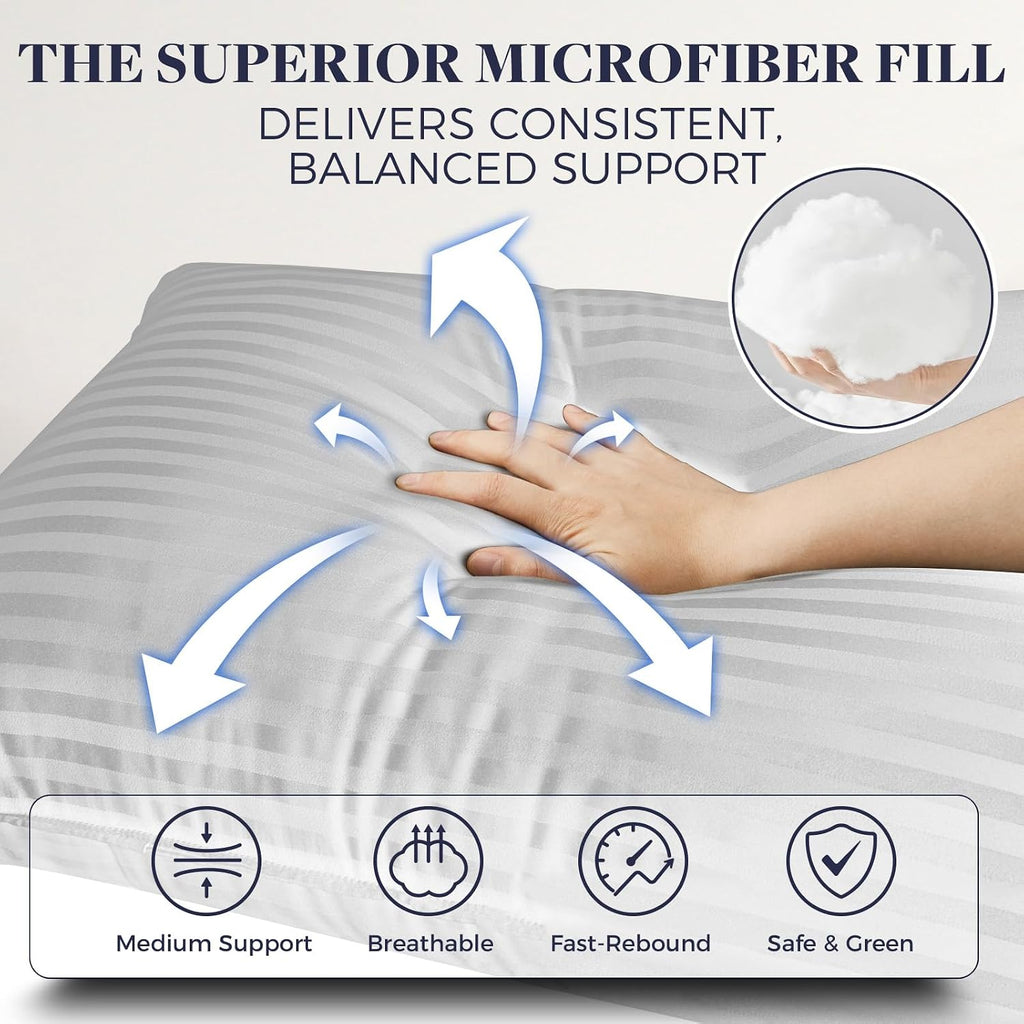 Basic Beyond Bed Pillows Standard Size Set of 4 - Down Alternative Pillows for Sleeping, Soft 20 x 26 Inches 4 Pack Standard Pillows for…