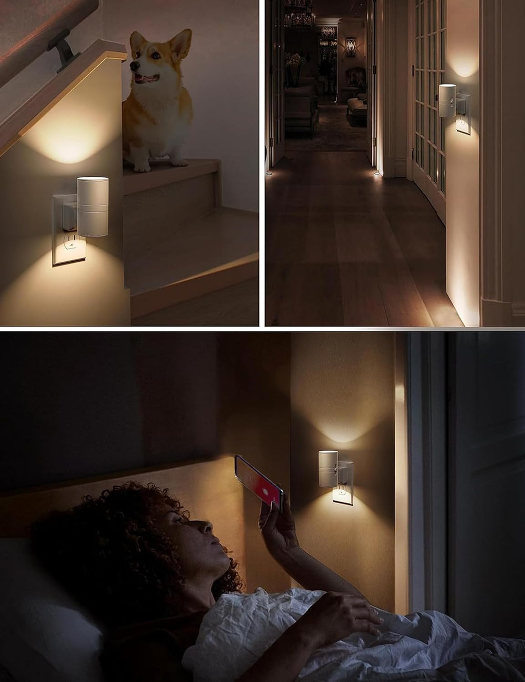 L LOHAS LED Night Light Plug in, Night Lights Plug into Wall, Light Sensor, 0-100LM Soft White 3000K, Dimmable Night Light, Modern…
