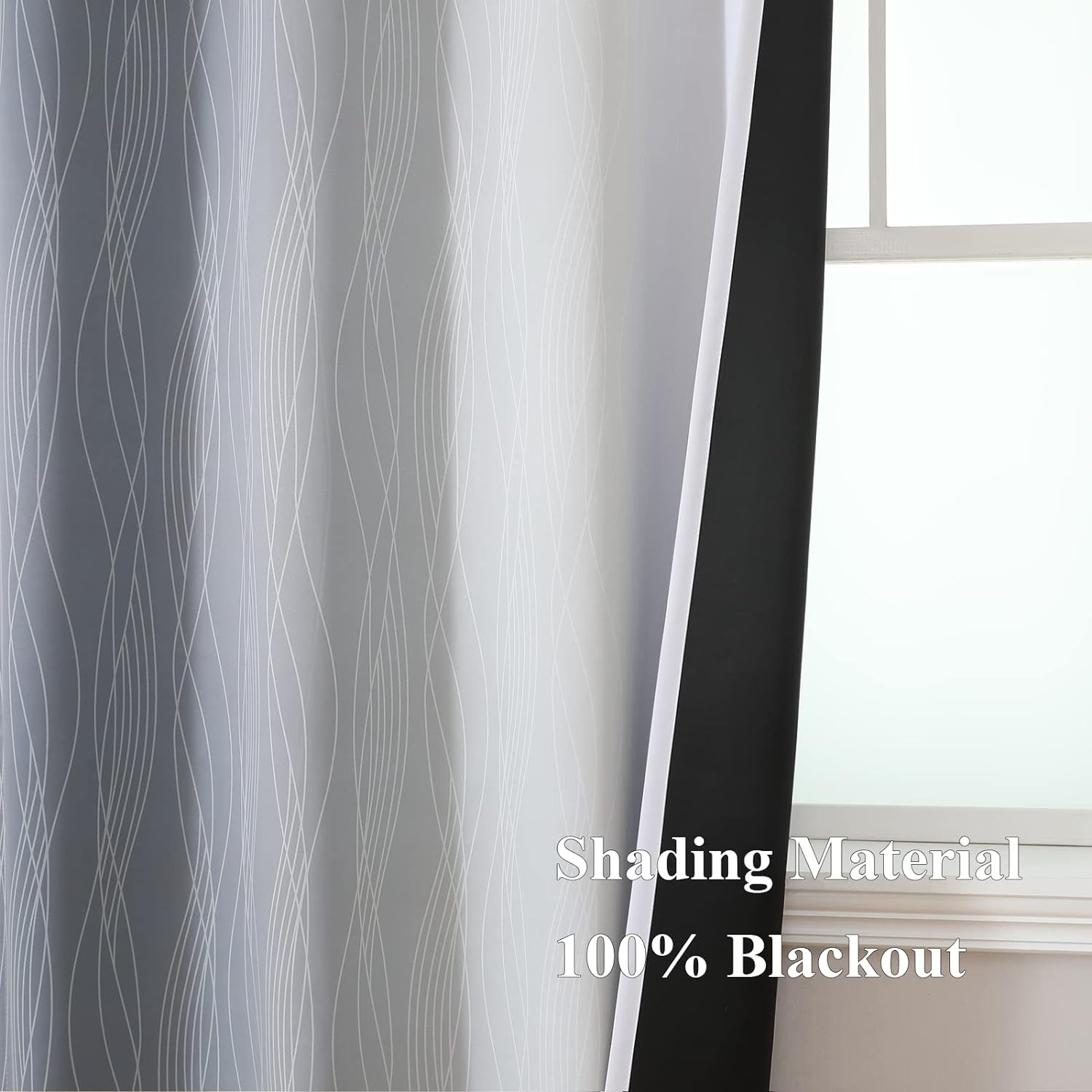 Estelartextiler Estelar Textiler Grey and Grayish White Blackout Curtains 108 Inches Long, Thermal Insulated Drapes for Bedroom, Full Light…