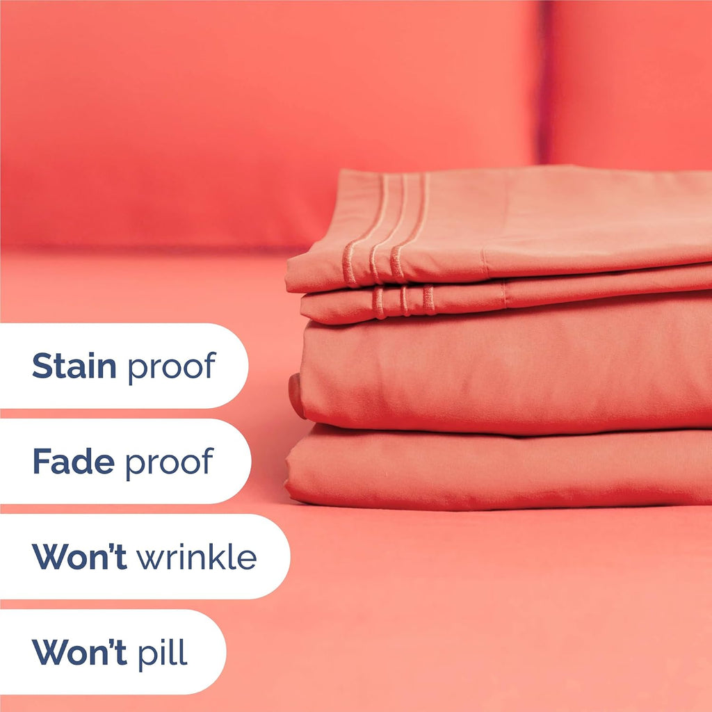 Split King Size 5 Piece Sheet Set - Comfy Breathable & Cooling Sheets - Hotel Luxury Bed Sheets for Women & Men - Deep Pockets, Easy-Fit…