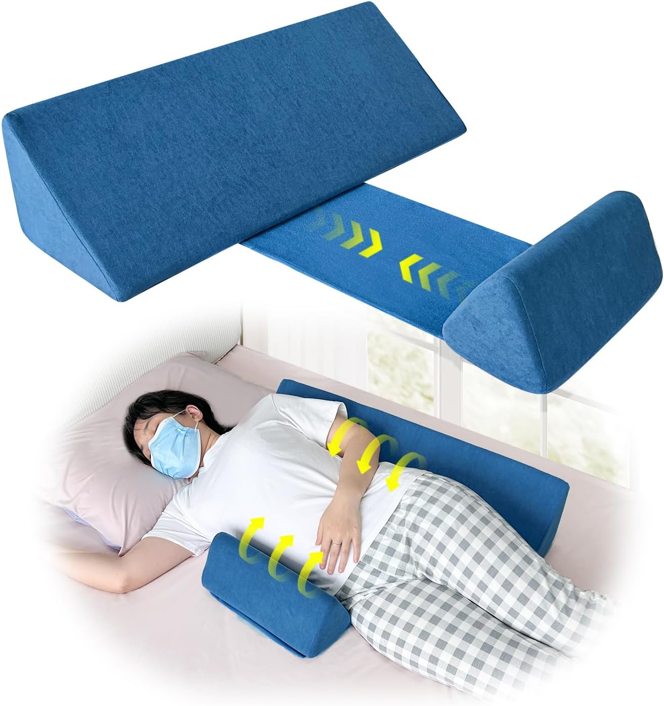 NEPPT Wedge Pillow Body Position Wedges Back Positioning Elevation Pillow Case Pregnancy Bedroom Eevated Body Alignment Ankle Support…