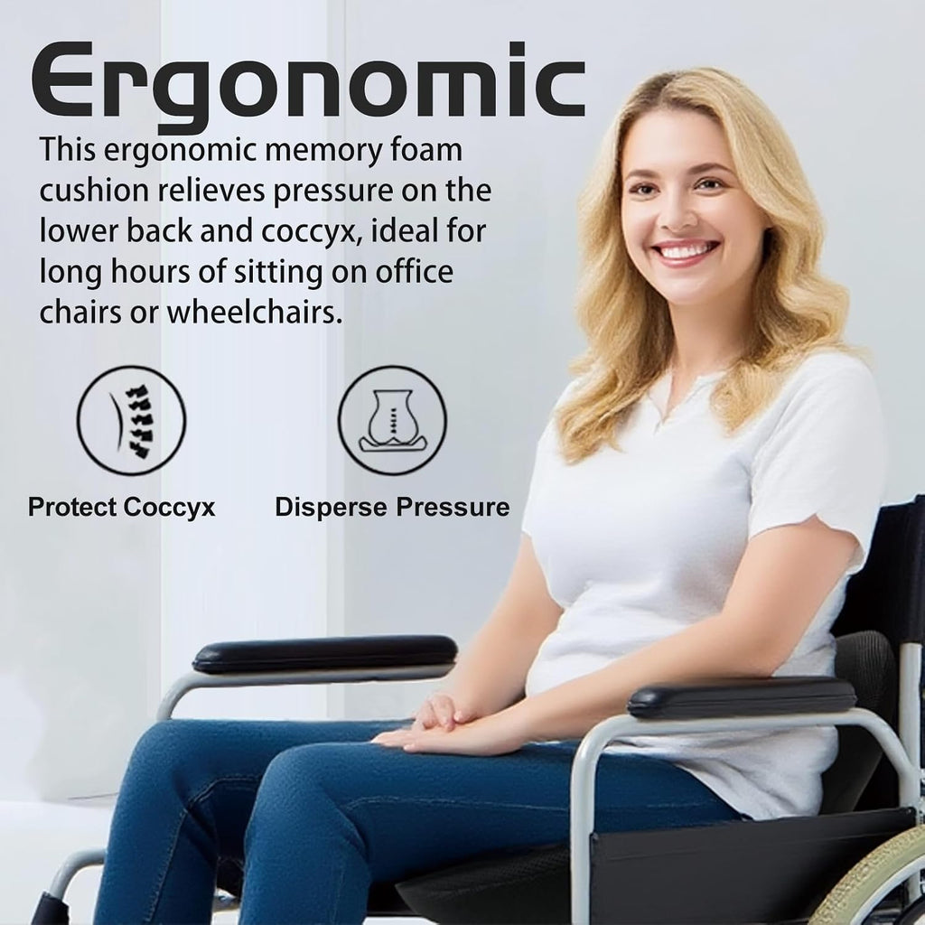 Memory Foam Seat Cushion for Office Chair, Wheelchair Cushions, Hemorrhoid Pillow, Lower Back Support, Bed Sore Cushions for Butt, Cushion…