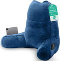Sasttie Reading Pillow, Pillows for Reading or Relaxing – Ergonomic Support for Head, Neck, Back, and Lumbar, 21-Inch, Navy Blue Blue