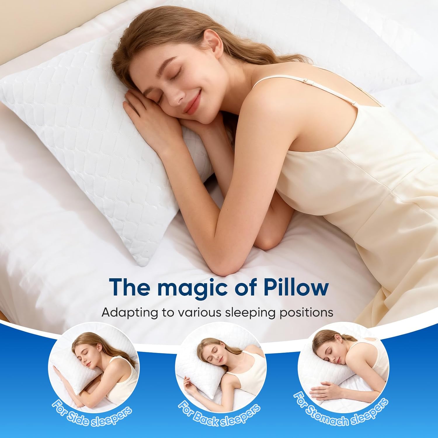 Twk Original Adjustable Bed Pillow for Sleeping, Good for Side, Back & Stomach Sleeper with Washable Removable Cover, Additional Foam Fill…