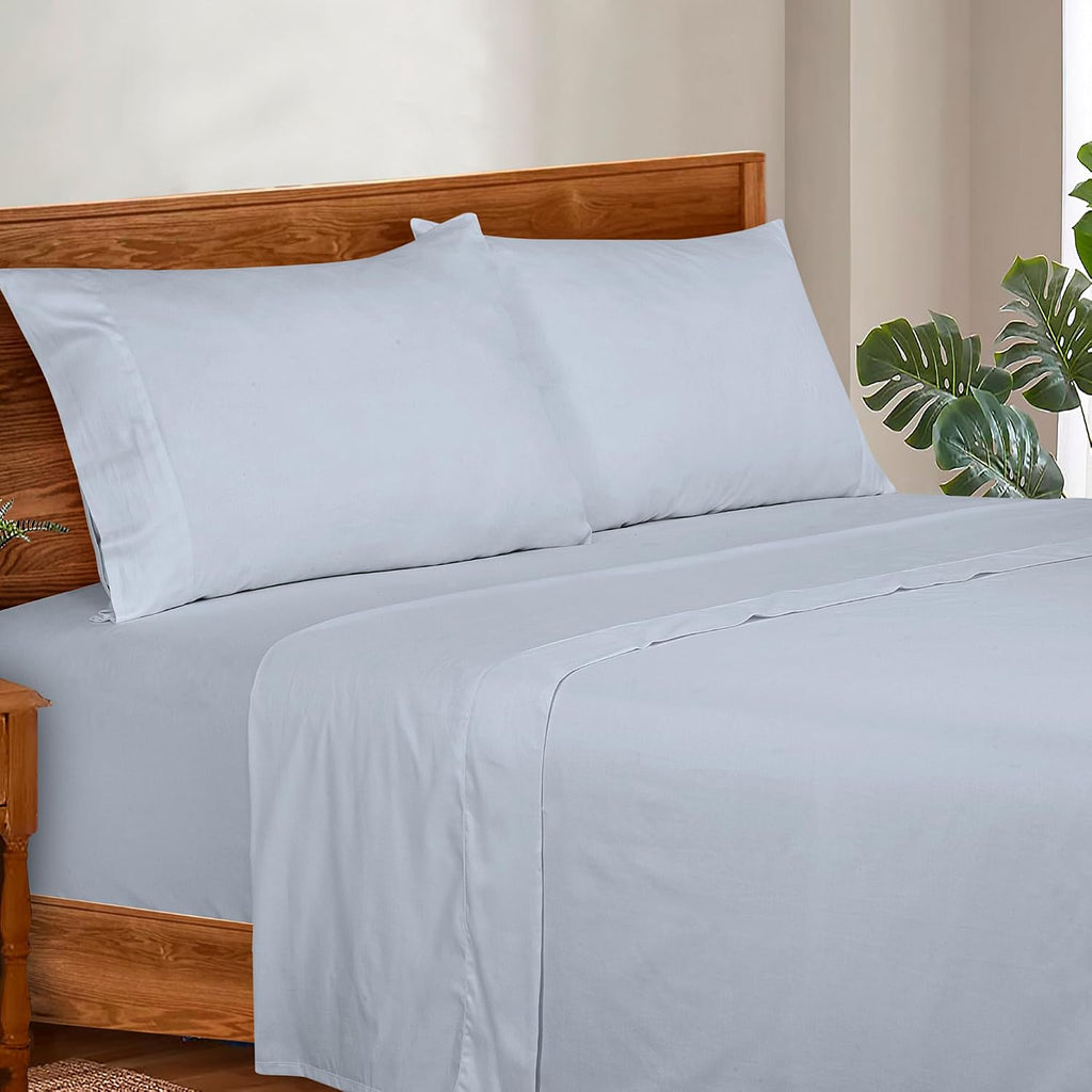 Royalelinens ROYALE LINENS 300 Thread Count 100% Long Staple Combed Cotton Sheet Set - 4 Piece King Bed Sheets - 1 Fitted, 1 Flat & 2 Pillo…