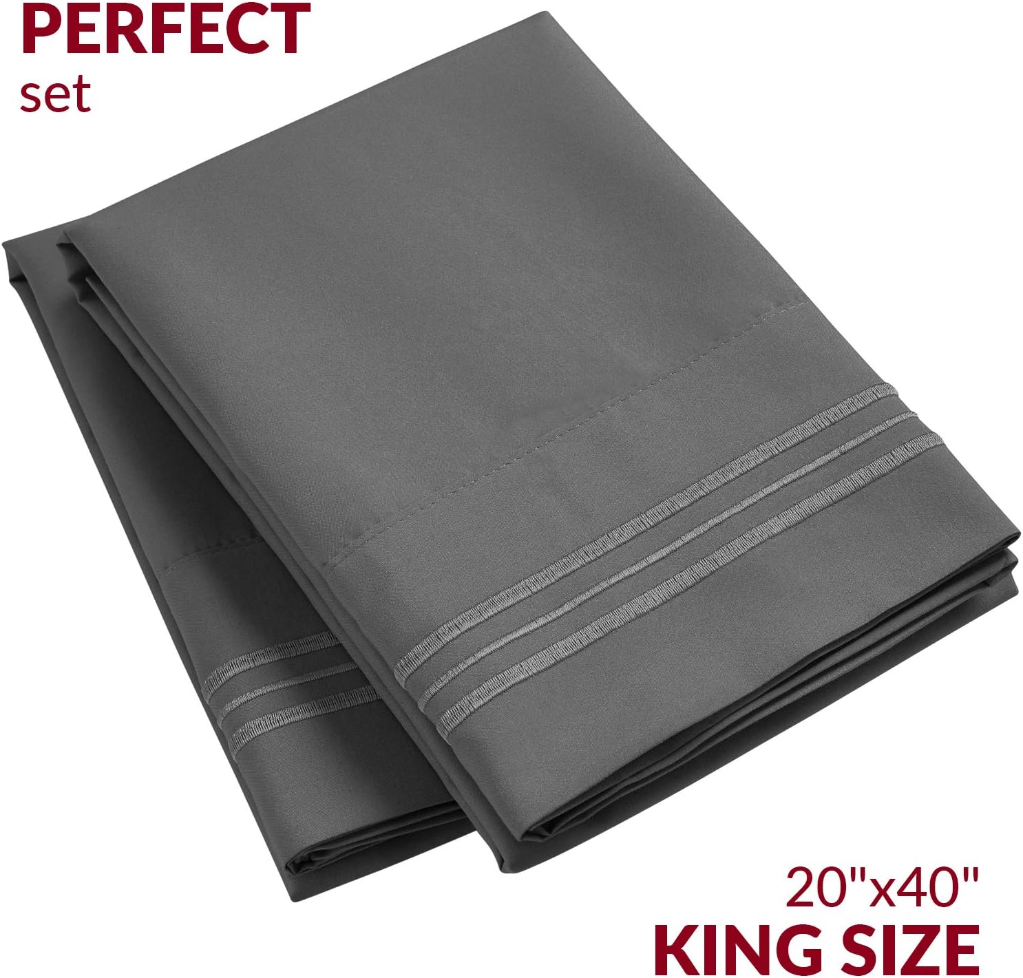 Mellanni Pillow Cases - Luxury, Extra Soft, Cooling Pillow Covers - 2 PC Iconic Collection Pillowcases - Envelope Closure (King 20" x 40",…