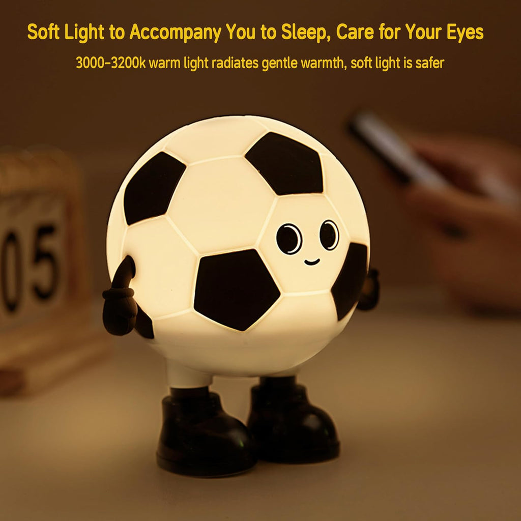 Soccer Night Light, 7 Colors Dimmable Bedside Lamp, Touch Control Night Lamp with Timer for Kids Adults, Used for Camping Party Room…