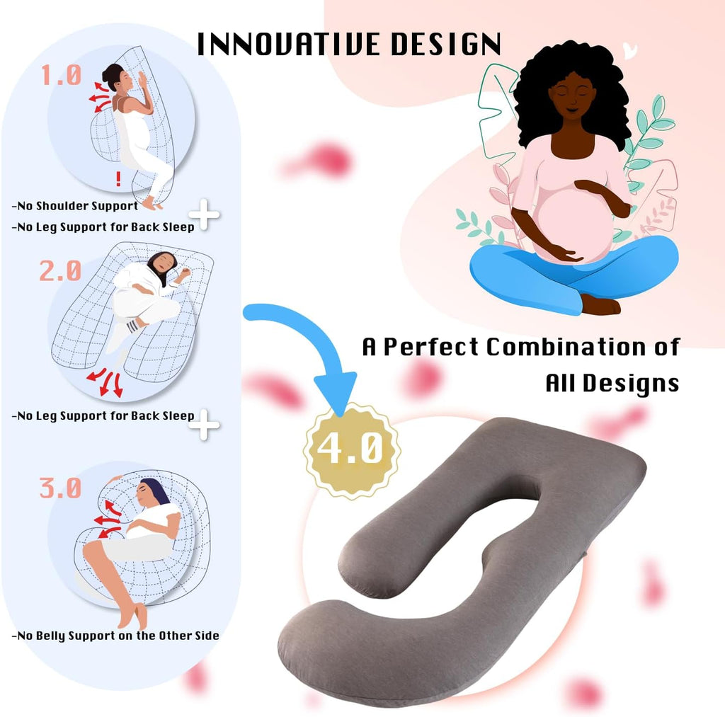 ALLOPERA Pregnancy Pillow, Full Body Maternity Pillow 57 inch, with Removable Washable Cover - Sleep Support for Legs, Back, Neck…