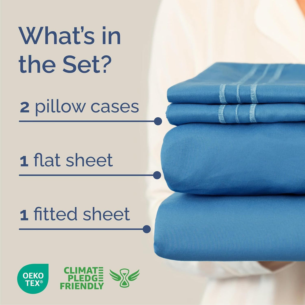 Queen Size 4 Piece Sheet Set - Comfy Breathable & Cooling Sheets - Hotel Luxury Bed Sheets for Women & Men - Deep Pockets, Easy-Fit, Soft…