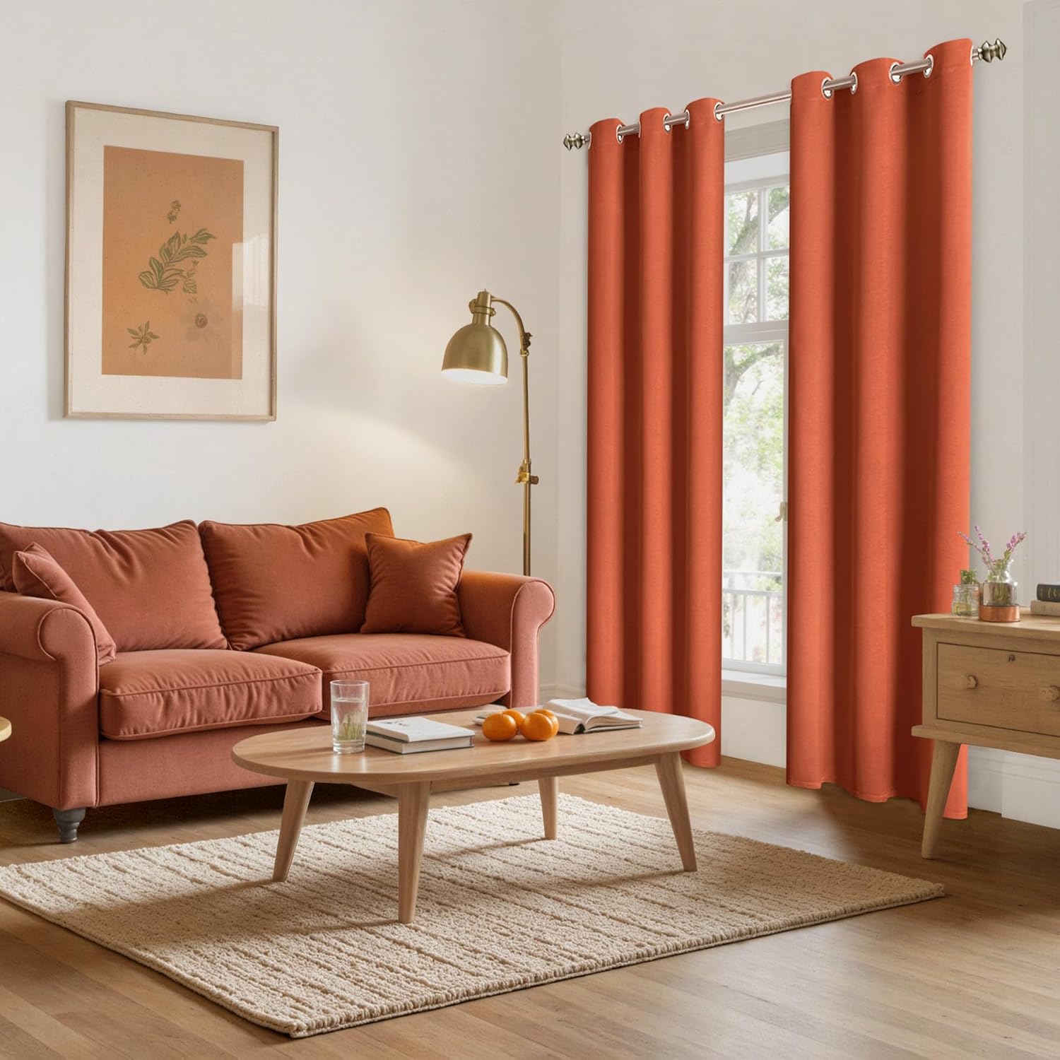 YoungsTex Terracotta Blackout Curtains 84 Inches Length for Bedroom - Burnt Orange Thermal Insulated Drapes with Grommet Room Darkening Pri…