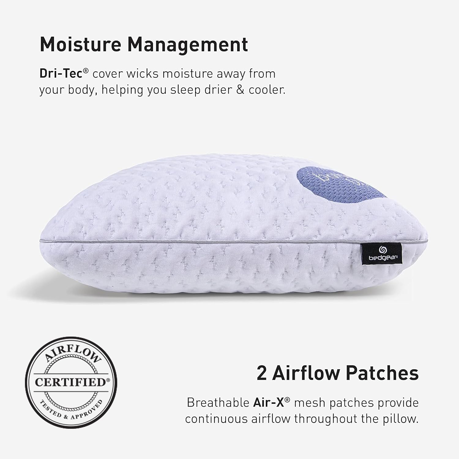 Bedgear Balance Performance Pillow – 0.0 - Moisture Wicking Bed Pillow for All Sleep Positions - Medium Firmness Bed Pillow - Washable…