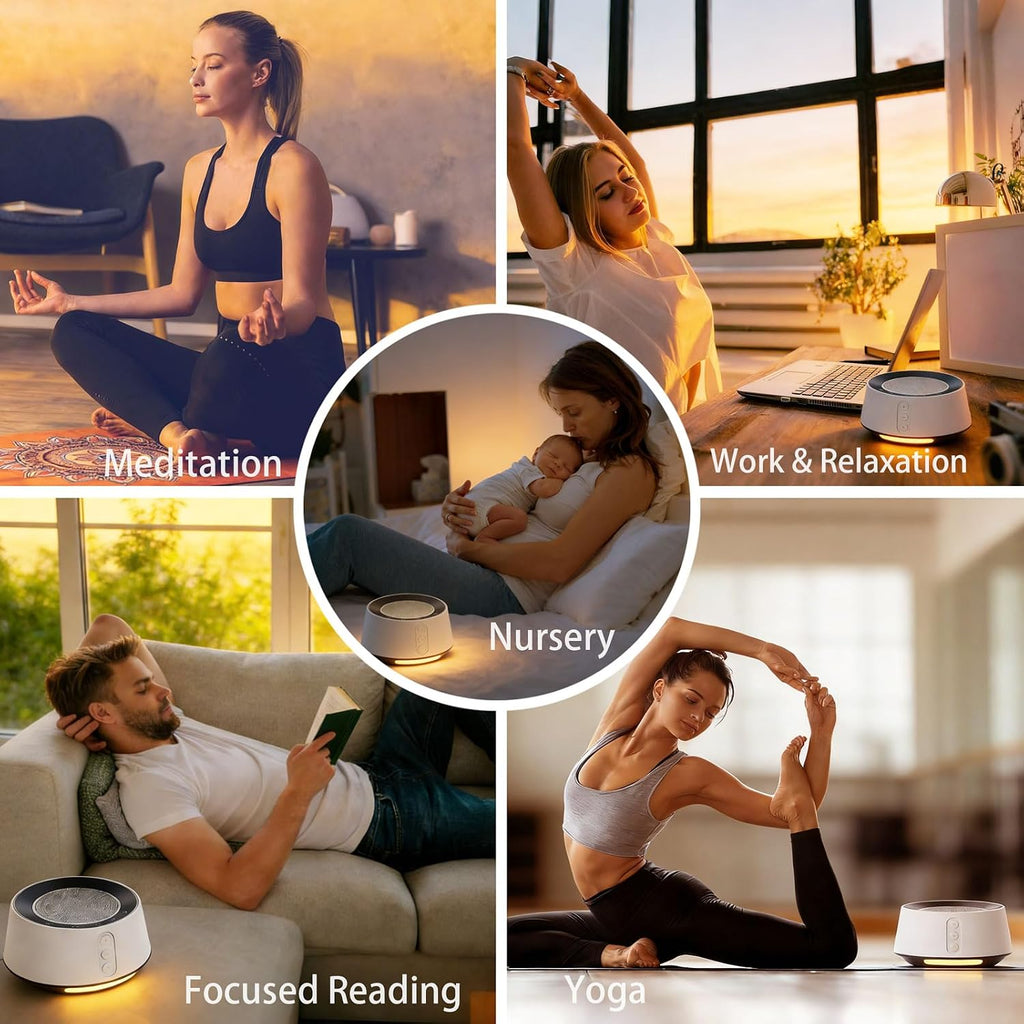 BGOVERSSWhiteNoiseMachine White Noise Machine with Night Light – 20 Soothing Sounds, 10 Color Lights, 5 Timer Settings & Memory Function, P…