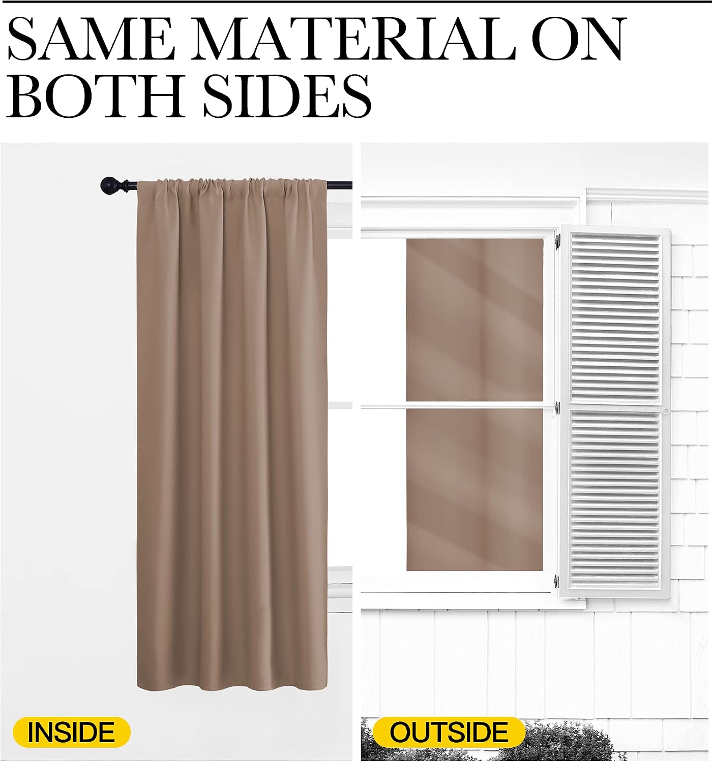 NICETOWN Blackout Drapes and Curtains for Kitchen - Window Treatment Thermal Insulated Solid Rod Pocket Blackout Curtains/Drapes for…