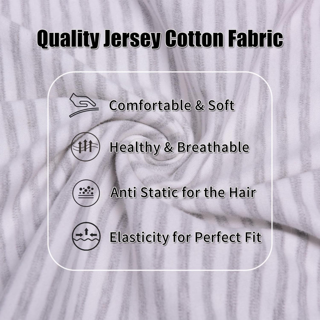 2 Pack Memory Foam Neck Pillow Cover, Soft Cotton Pillow Protector with Hidden Zippered Closure