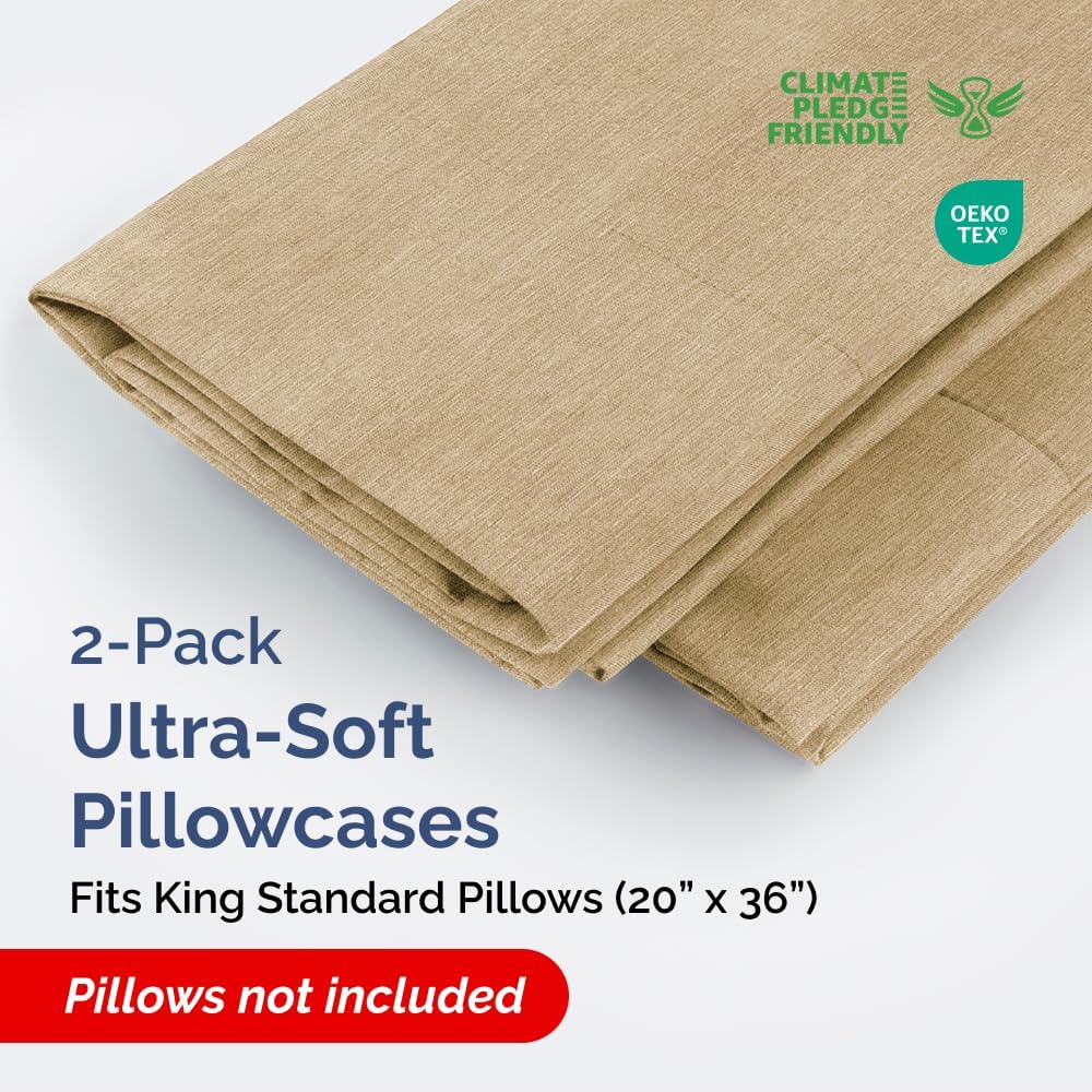 King Standard Pillow Cases Set of 2 - Ultra-Soft Hotel Quality Pillowcase Covers - Comfy, Cozy & Fade Free - Wrinkle Resistant - Machine…