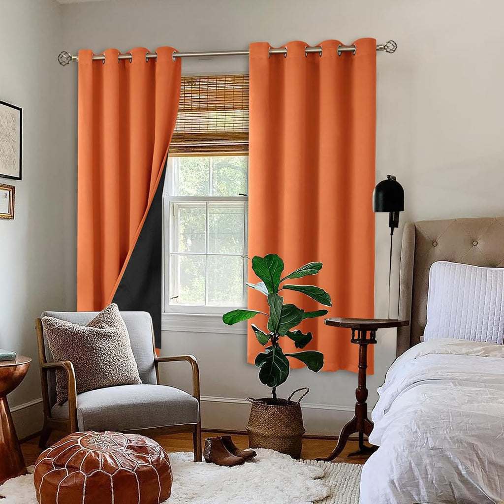 BGment Thermal Insulated 100% Blackout Curtains 63 Inch Length 2 Panels, Total Light Blocking Curtains for Bedroom, Grommet Window Drapes w…