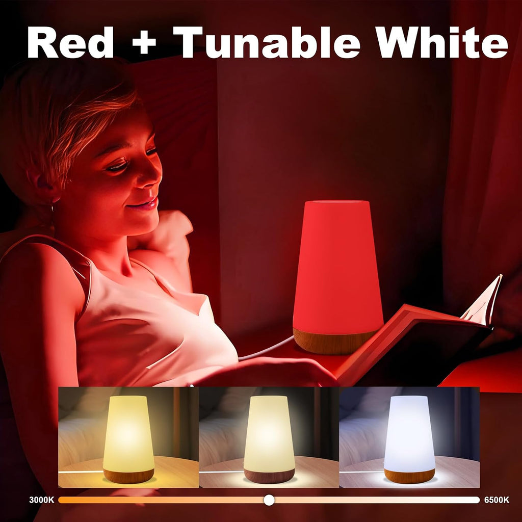 Upgraded Red Night Light for Sleep, 670nm Red Light Lamp with White Light 3000K-6500K, Timer & Stepless Dimming, Remote/Touch Control…