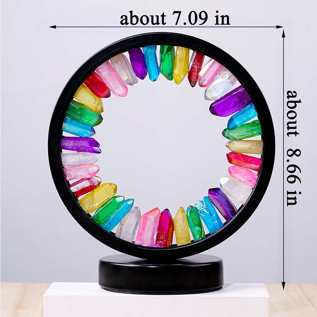 Runyansghi Chroma Electroplated Single Point Crystals Night Lamp 8.6" Healing Crystal Bedside Lamp USB Port 3 Colours Dimming Mode…