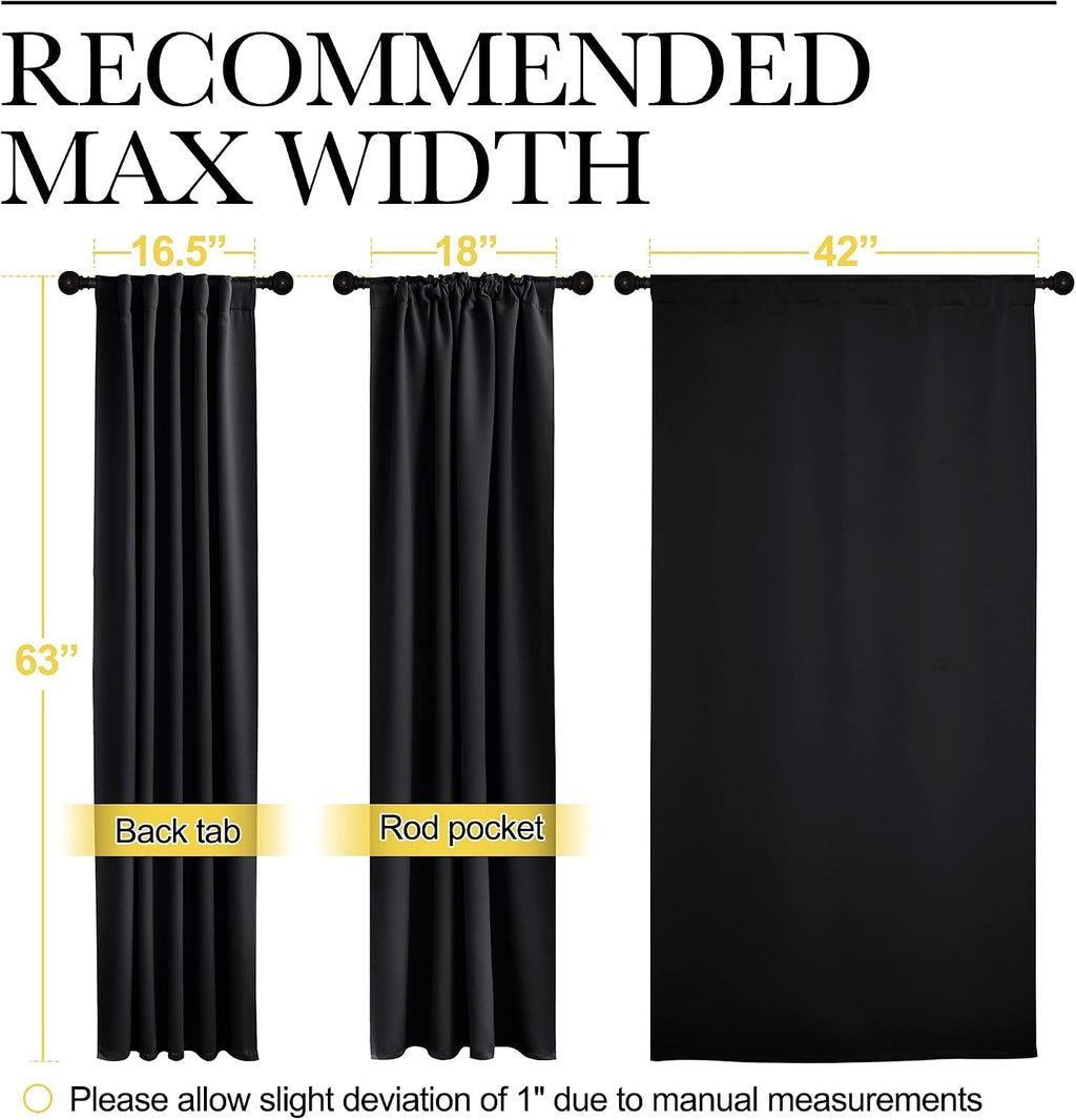 NICETOWN Halloween Blackout Curtains Window Panel Drapes - (Black Color) W42 x L63, Double Panels, Home Decoration Light Blocking Thermal…