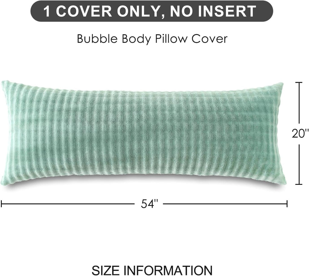 Sochow Decorative Body Pillow Cover 20x54 Inches, Super Soft and Cozy Bubble Textured Fleece Long Body Pillowcase with Zipper Closure,1 Pac…