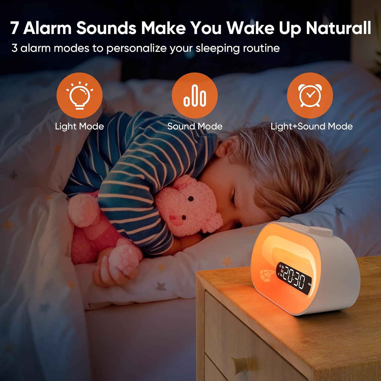 Apuzom White Noise Sound Machine & Sunrise Alarm Clock, 30 Sleep Sounds, 14 Night Lights, 0-100% Dimmer, Dual Alarm, Sleep Timer, Dimmable…