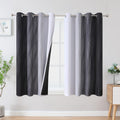 Estelartextiler Estelar Textiler Ombre Greyish White and Black Blackout Curtains & Drapes 54 Inch Length 2 Panels for Bedroom, Thermal Insu…