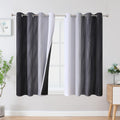 Estelartextiler Estelar Textiler Ombre Greyish White and Black Blackout Curtains & Drapes 45 Inch Length 2 Panels for Bedroom, Thermal Insu…