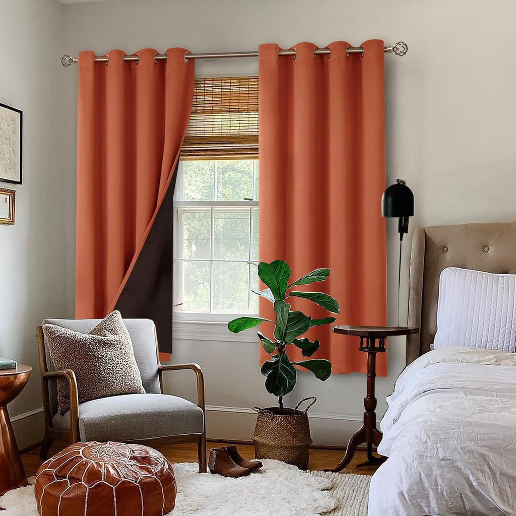 BGment Thermal Insulated 100% Blackout Curtains 63 Inch Length 2 Panels, Total Light Blocking Curtains for Bedroom, Grommet Window Drapes w…