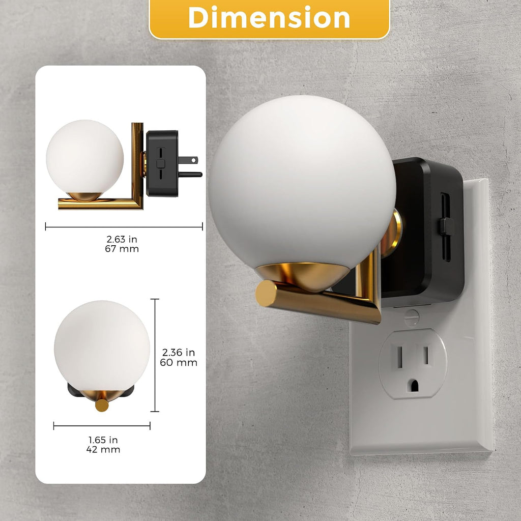 L LOHAS LED Night Lights Plug Into Wall, Dusk to Dawn Sensor, Soft White 3000K Nightlight, 0-100LM Adjustable Brightness, Plug in Night…