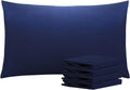 Ntbay Queen Pillowcase Set - 4 Pack Brushed Microfiber 20x30 Pillowcases - Soft, Wrinkle-Free, Fade-Resistant, Stain-Resistant, Navy Blue P…