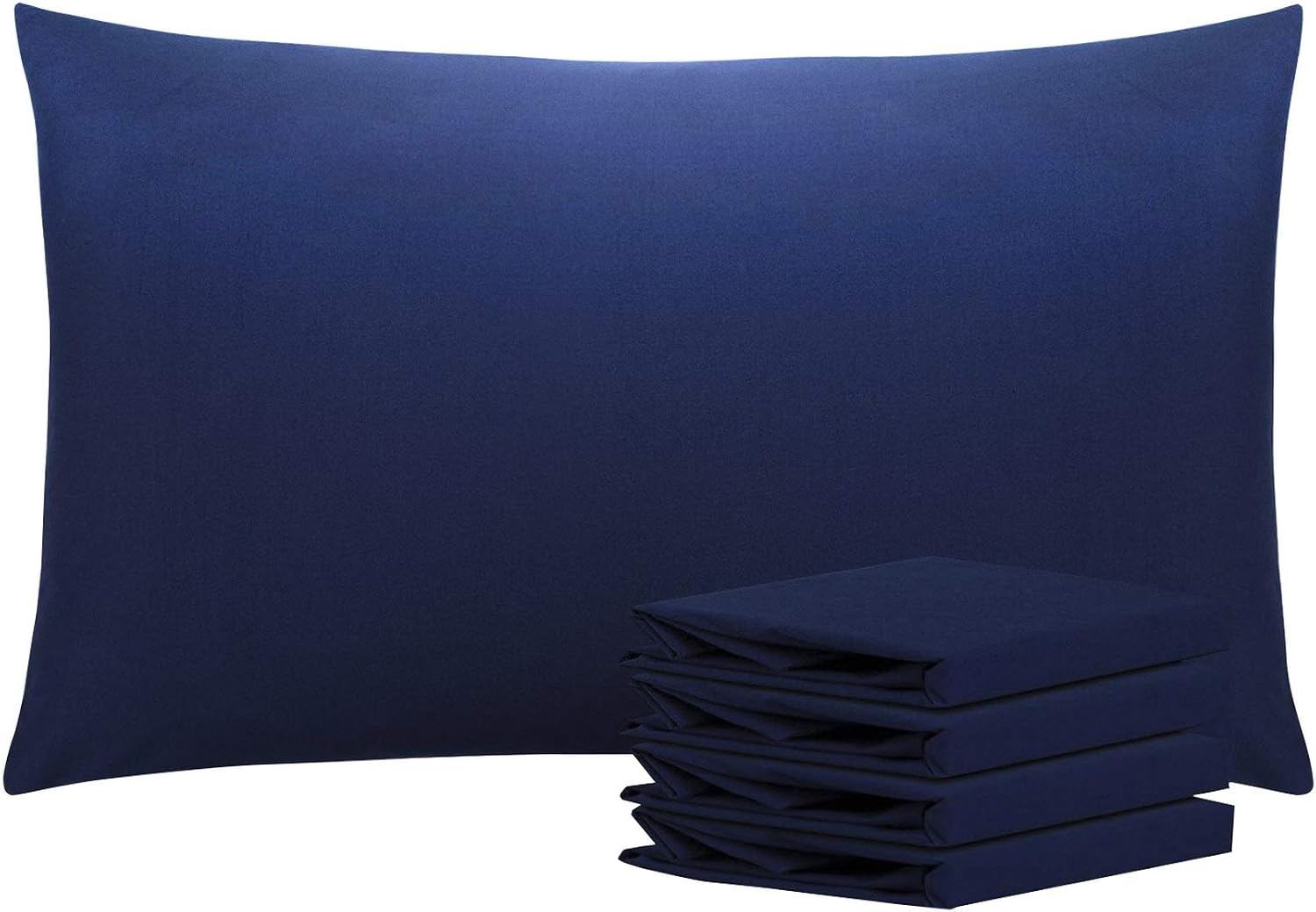 Ntbay Queen Pillowcase Set - 4 Pack Brushed Microfiber 20x30 Pillowcases - Soft, Wrinkle-Free, Fade-Resistant, Stain-Resistant, Navy Blue P…