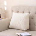 Corduroy Wedge Reading Pillow for Bed, 3 Sizes, 4 Colors for Bed, Sofa, Office Chair (White, Medium 19 * 16 * 7in)