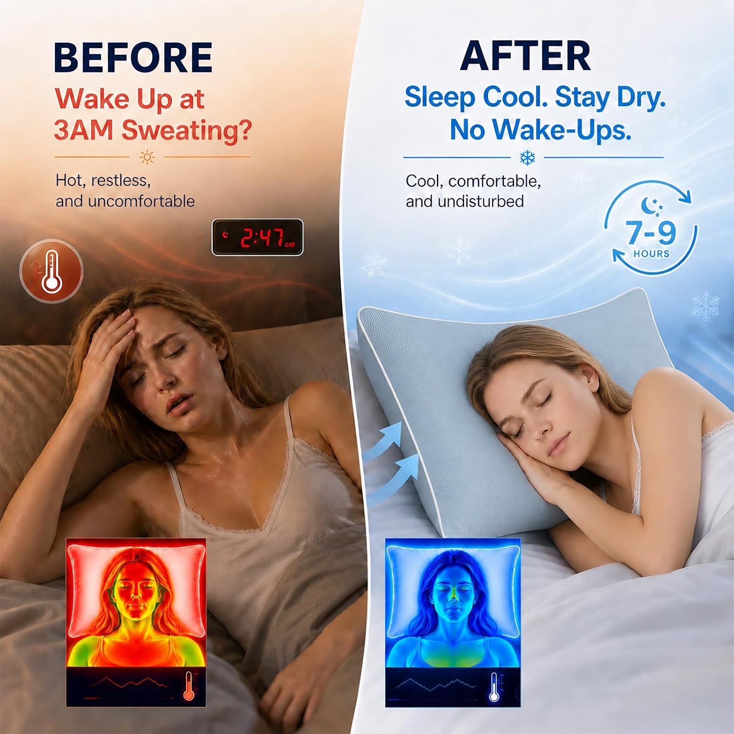 Cieltown Cooling Pillow Cases for Hot-Sleepers: Q-Max ≥0.4 Nylon Spandex Cool-to-Touch for Night Sweats - Waffle Weave for Dry & Com…