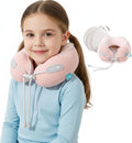 Kids Travel Pillow - Memory Foam Soft Airplane Neck Pillow for Head Neck Support, Compact Design with Hard Case, for Airplane, Car, Home…