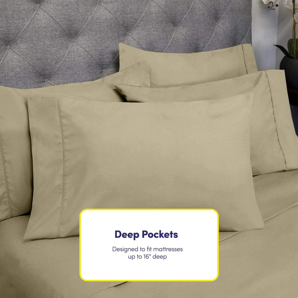Full Size Bed Sheets - 6 Piece 1500 Supreme Collection Fine Brushed Microfiber Deep Pocket Full Sheet Set Bedding - 2 Extra Pillow Cases…