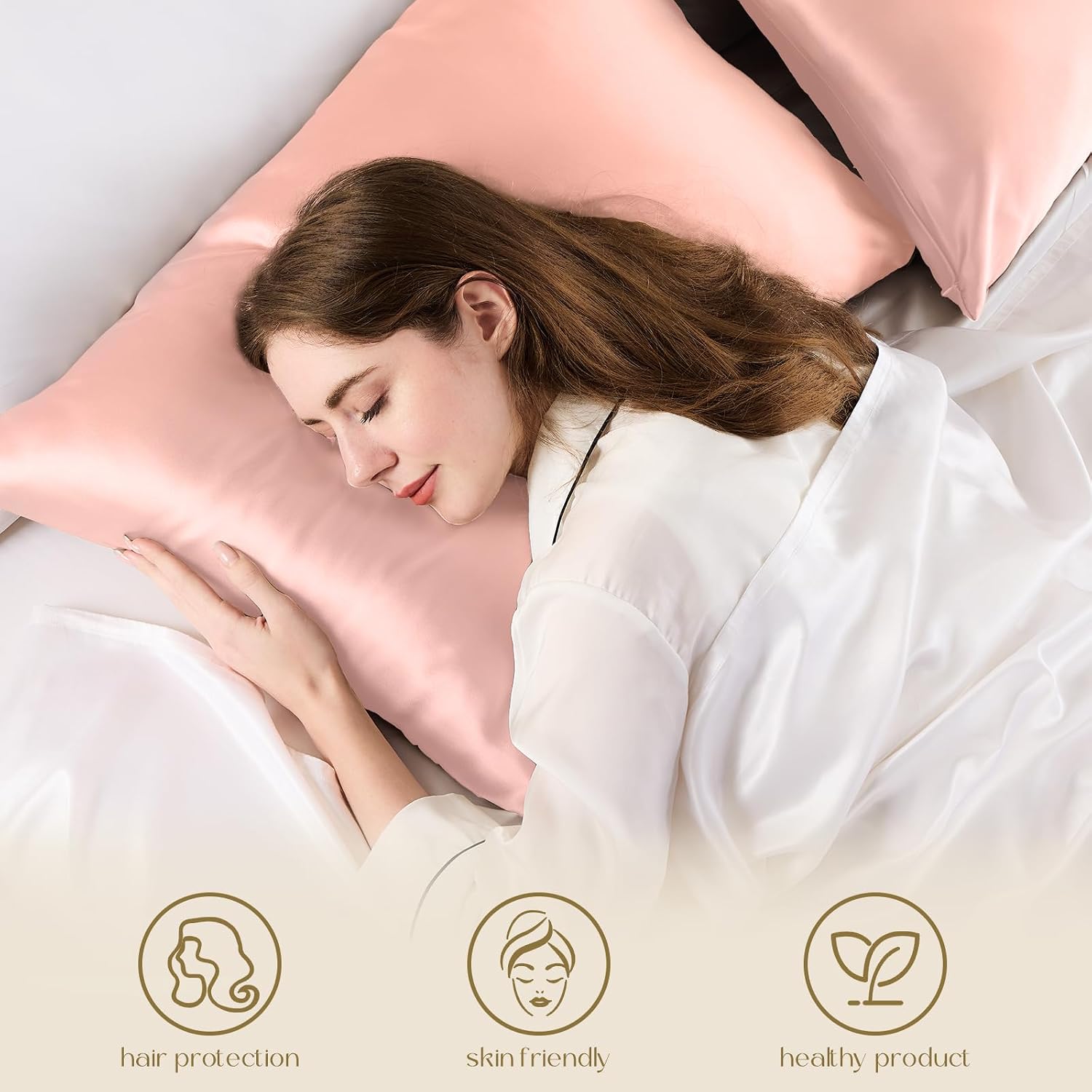 Zimasilk 100% Pure Mulberry Silk Pillowcase for Hair and Skin everyday comfort, Soft and Smooth, Both Sides Grade 6A Silk,600 Thread…