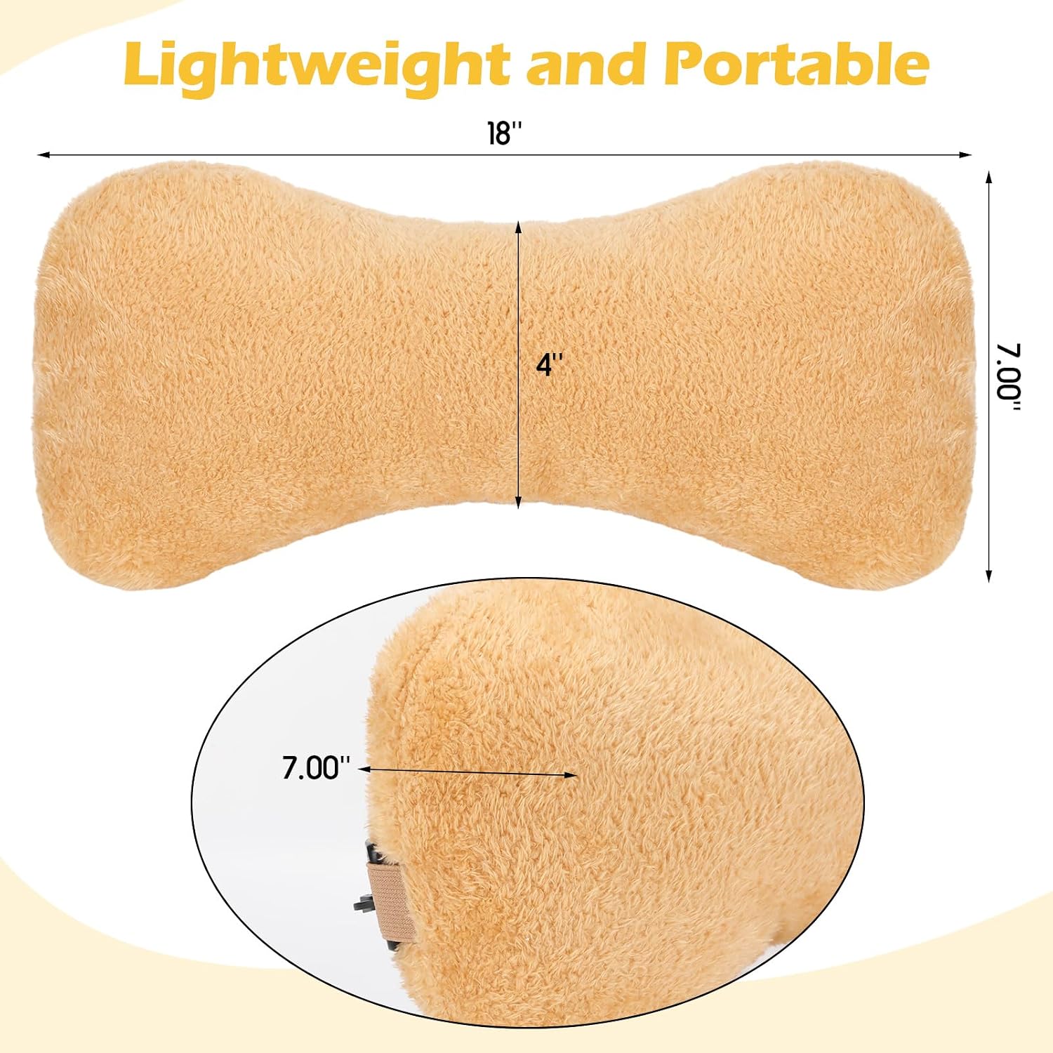 Colingmill 1 Pc Neck Pillow for Recliner Headrest Pillow Bone Shaped Chair Plush with Adjustable Strap Neck Support and Curve Head Cushion…
