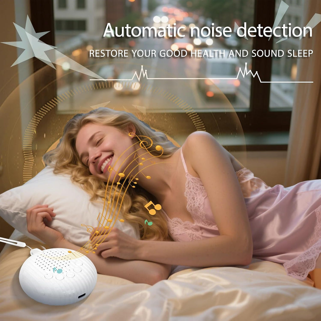 Rukico Sleep Machine with Automatic Noise Monitoring White Noise Sound Machine for Adults & Kids, Bedside Digital with 10 S…