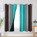 Estelartextiler Estelar Textiler Brown and Teal Blackout Curtains & Drapes for Bedroom, Thermal Insulated Ombre Blackout Drapes, Room Darke…