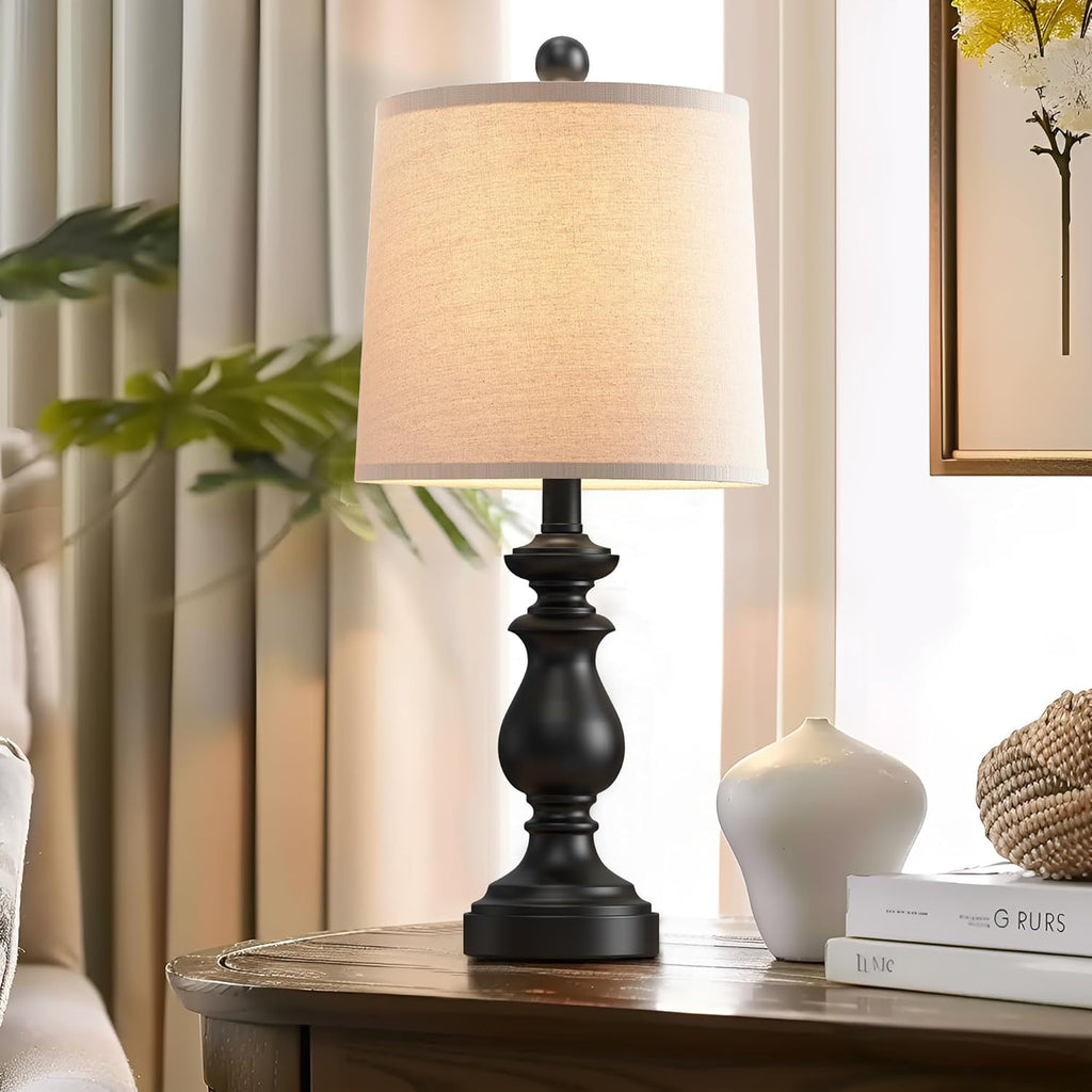 PARTPHONER Traditional Table Lamp Set of 2, Rustic Farmhouse Table Lamps for Living Room Bedroom, 22" Bedside Desk Lamps Vintage…