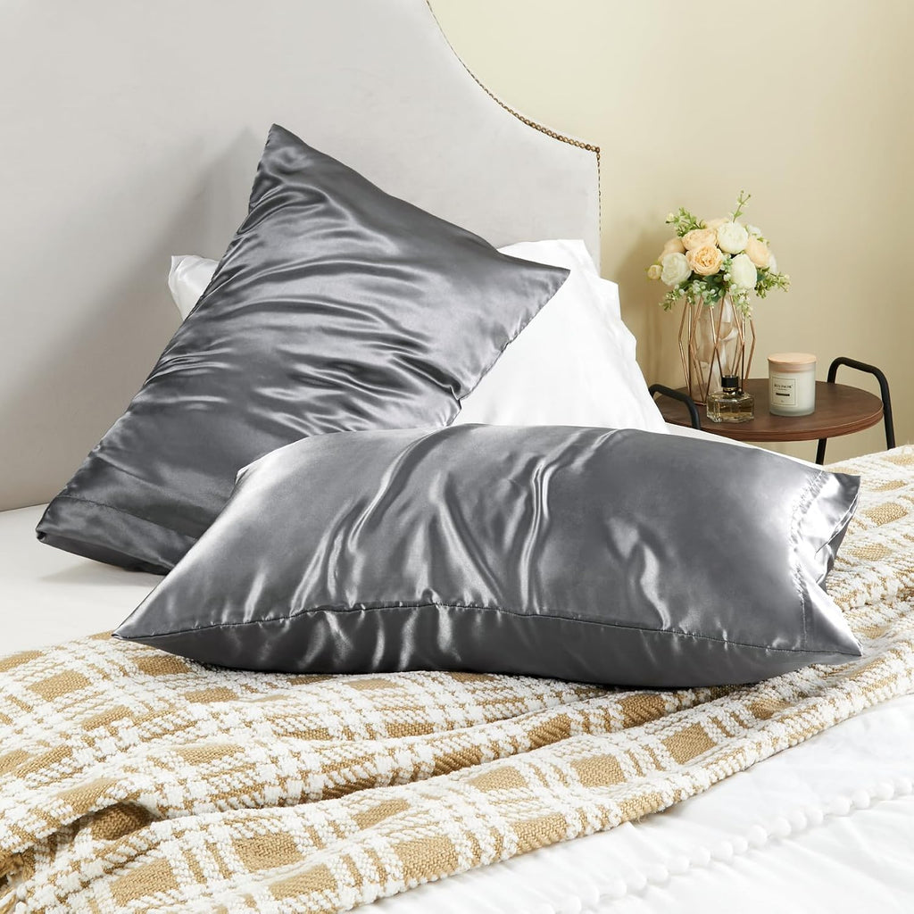 Bedelite Satin Pillowcase for Hair and Skin, Super Soft and Cooling Similar to Silk Pillow Cases 2 Pack with Envelope Closure, Gift for Wom…