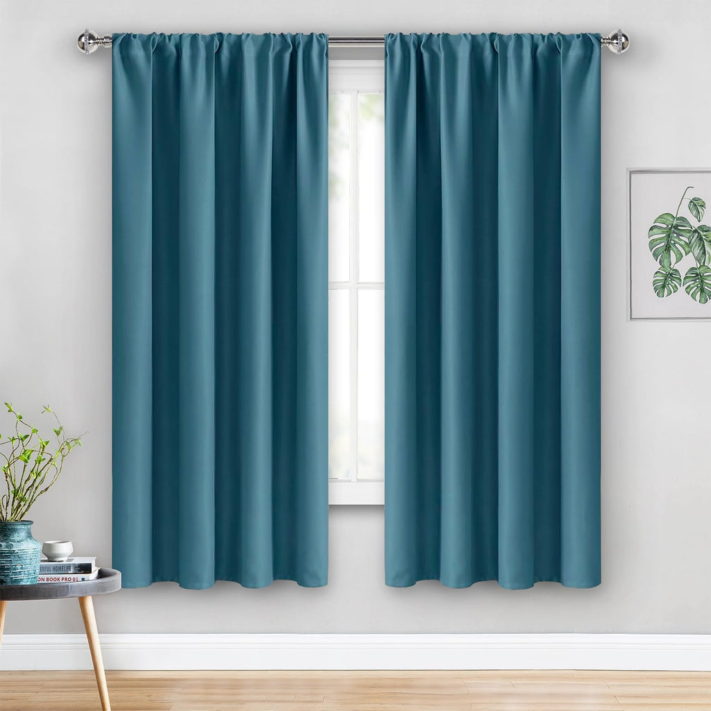 Jiuzhen Blackout Curtains for Bedroom/Living Room - Thermal Insulated Room Darkening Rod Pocket Curtains for Living Room, Set of 2 Panels w…
