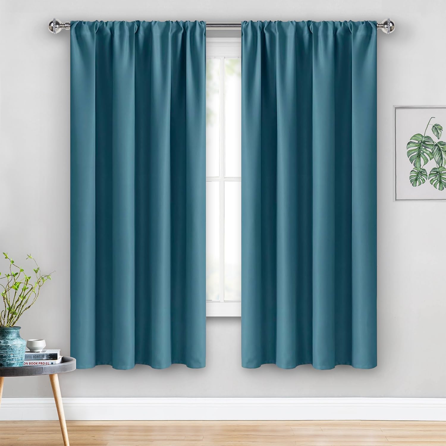Jiuzhen Blackout Curtains for Bedroom/Living Room - Thermal Insulated Room Darkening Rod Pocket Curtains for Living Room, Set of 2 Panels w…