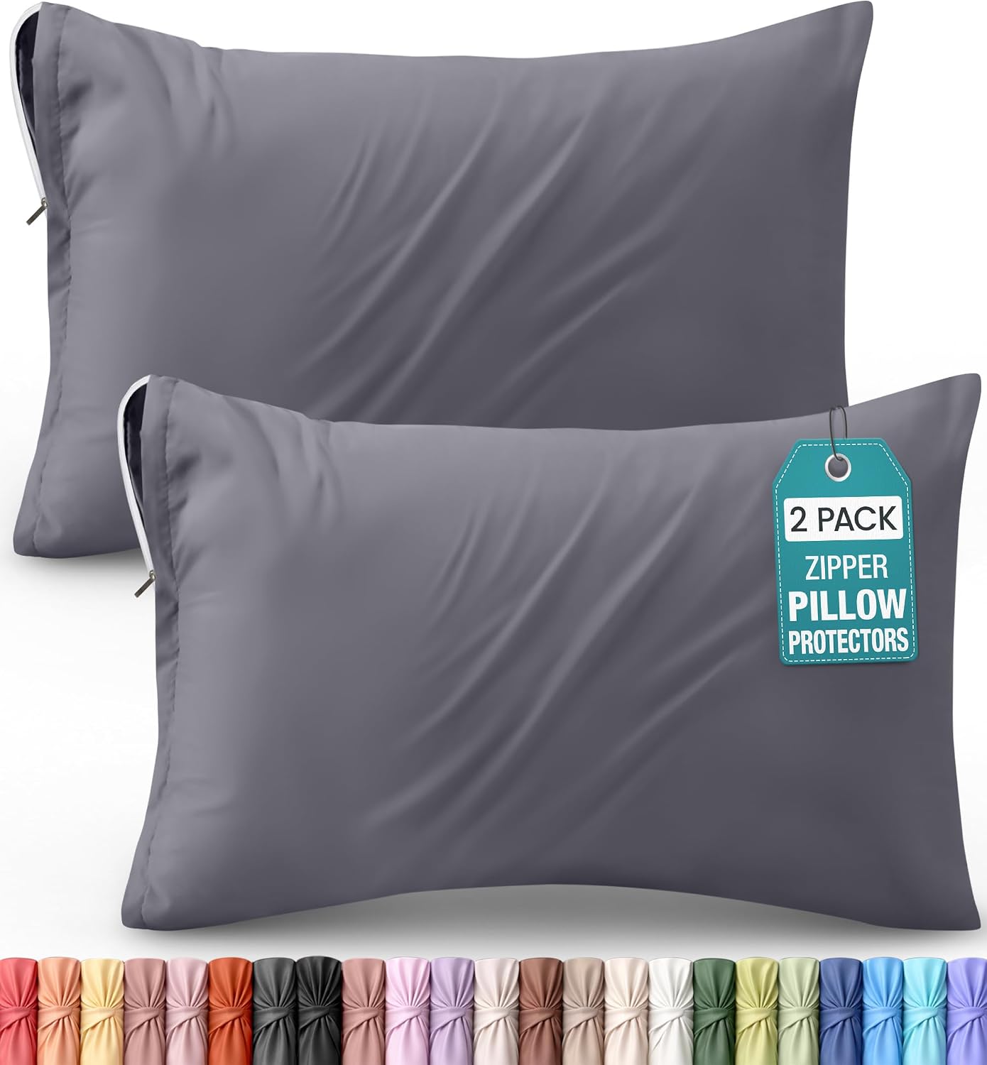 Utopiabedding Utopia Bedding Queen Pillow Protectors - Pack of 2 - Zipper Closure - Soft Brushed Microfiber Fabric - Shrinkage and Fade Res…