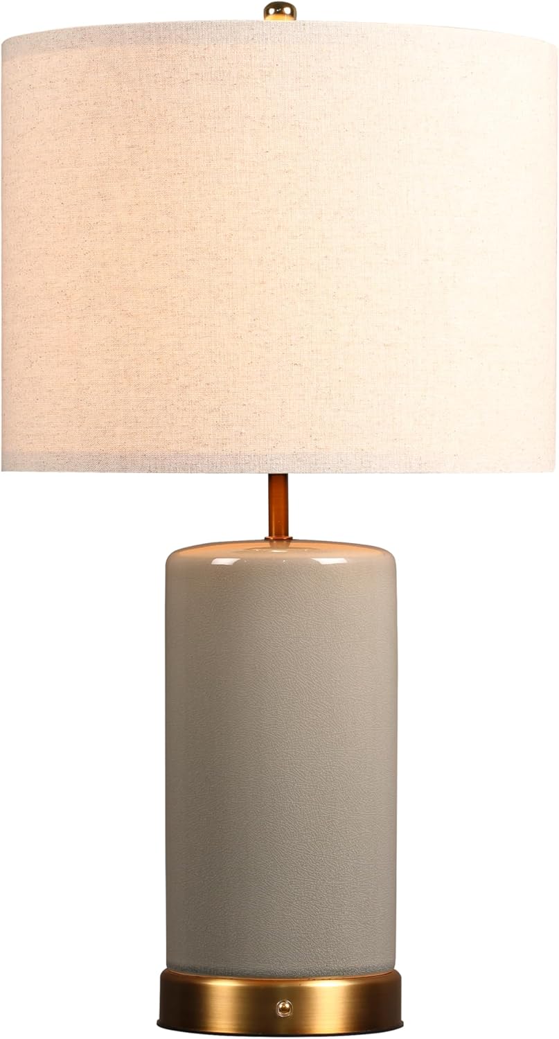O’Bright Dune - Battery Powered Table Lamp, Rechargeable Cordless Ceramic Lamp, Full-Size 24 Inch Height, 4-Level Dimming, Smart Safety…
